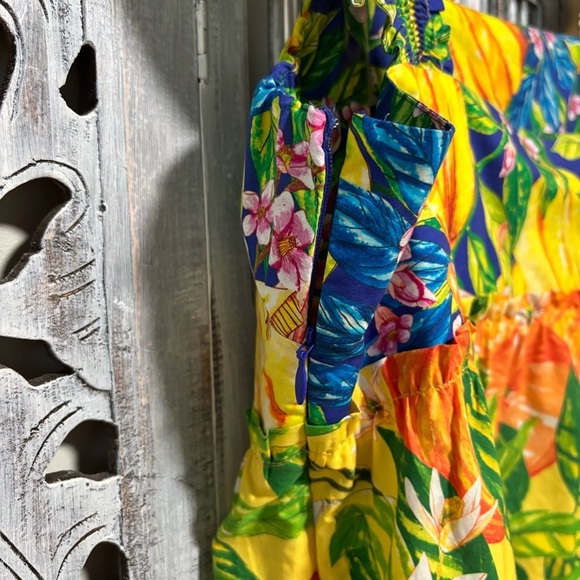 FARM RIO Caipirinha Tiered Printed Ruffle Sleeve Tropical Cotton Mini Dress NWT - Picture 15 of 16
